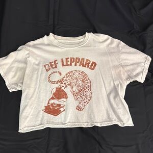 Vintage Style Leopard Gramophone Crop T-Shirt